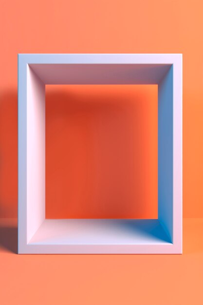 representación en 3D de una forma cuadrada sobre un fondo rojo