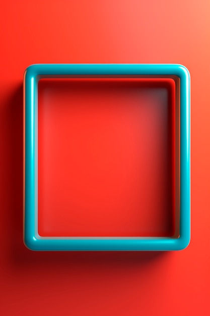 representación en 3D de una forma cuadrada sobre un fondo rojo
