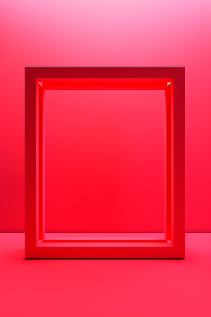 Foto gratuita representación en 3d de la forma rectangular roja