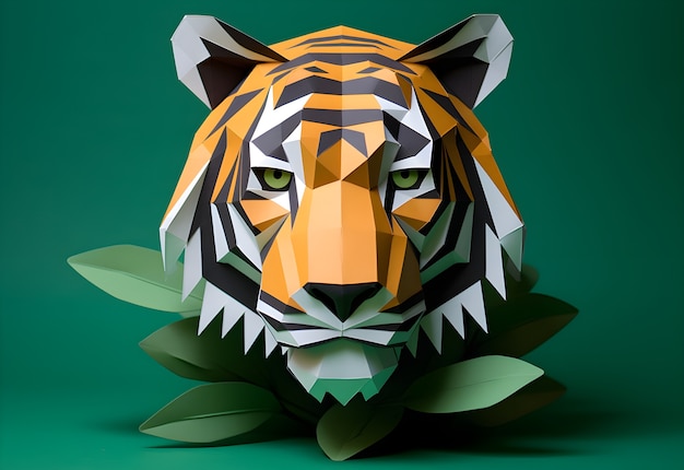 Representación 3D de forma de tigre