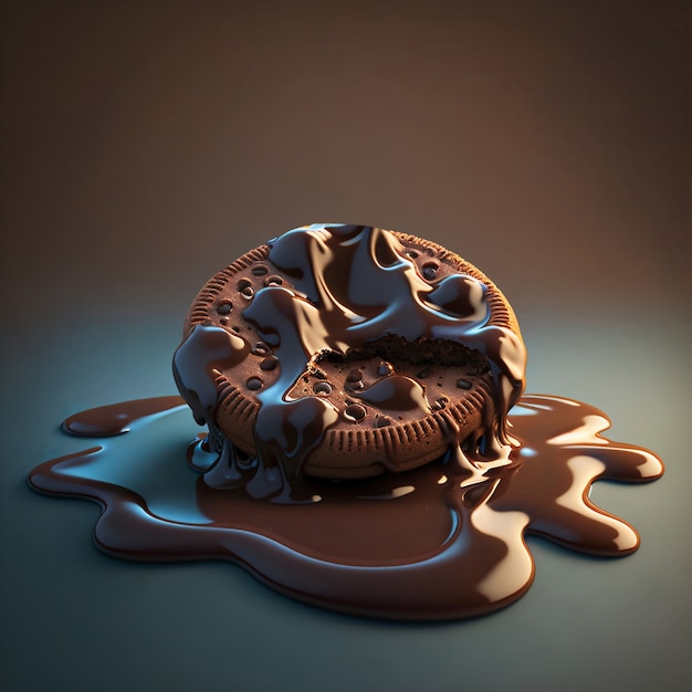 Representación 3d de fusión de galletas