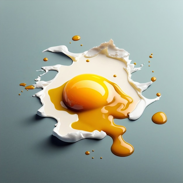 Representación 3d de fusión de huevo frito