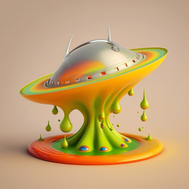 Representación 3d de la fusión de la nave espacial