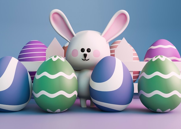 Foto gratuita representación 3d de huevos de pascua