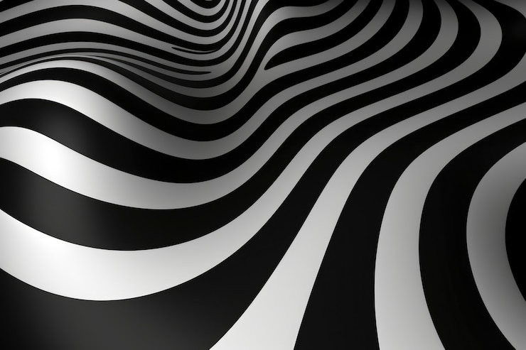 Foto gratuito representación 3d de ilusión óptica en blanco y negro.