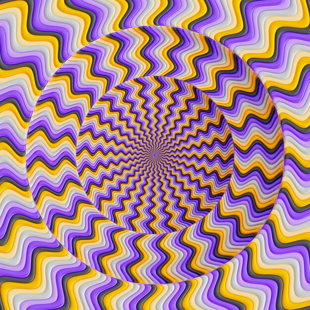 Representación 3D de ilusión óptica.
