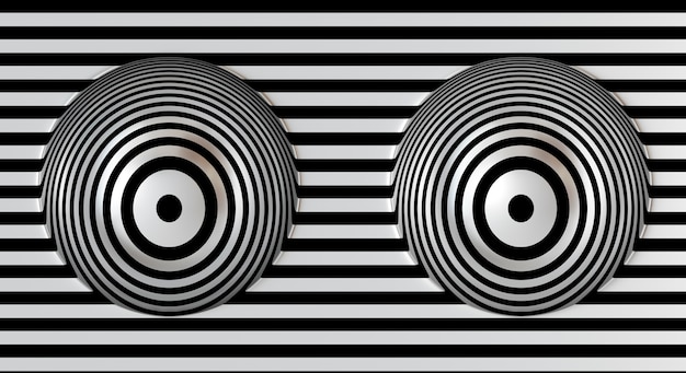 Representación 3D de ilusión óptica.