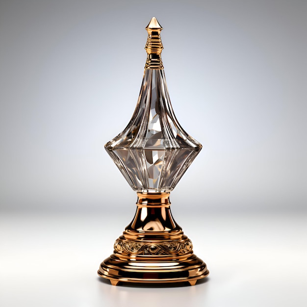 Foto gratuita representación en 3d de un jarrón con un ornamento de cristal sobre un fondo gris