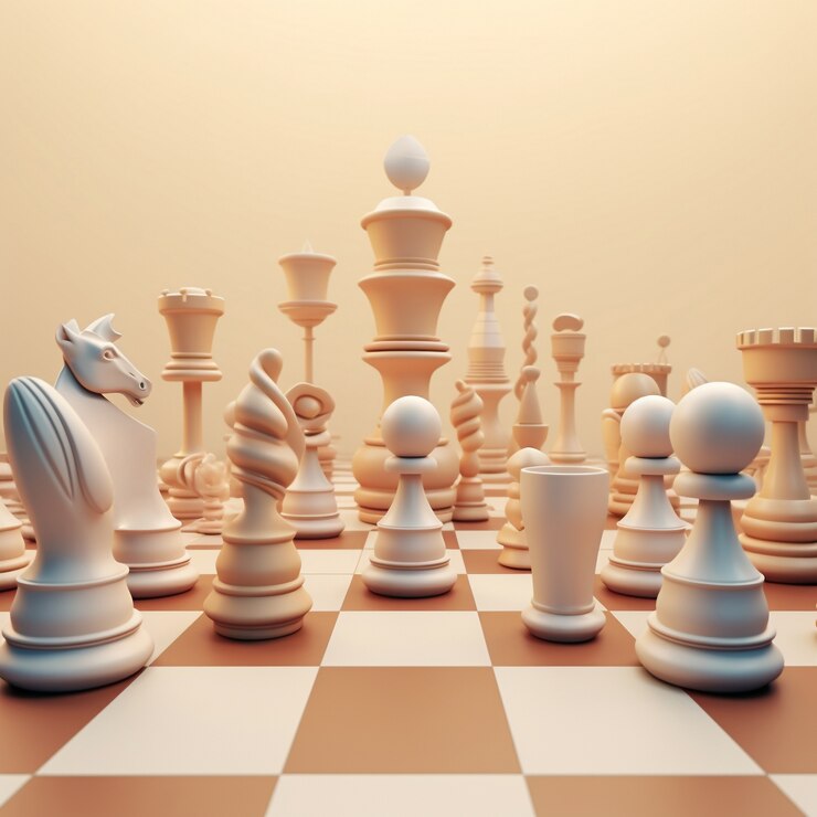 Foto gratuito representación 3d del juego de ajedrez.