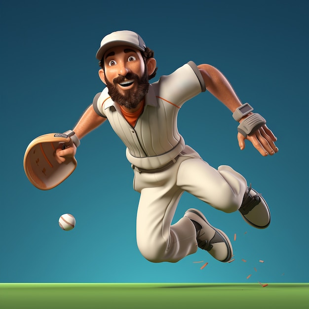 Foto gratuita representación 3d del jugador de béisbol.