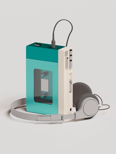 Representación 3d de la nostalgia tecnológica.