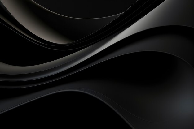 Representación 3D de ondas abstractas en blanco y negro