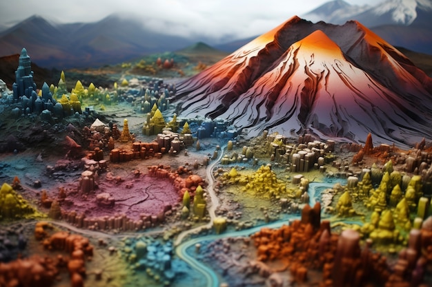 Foto gratuita representación 3d de paisaje con cristales.