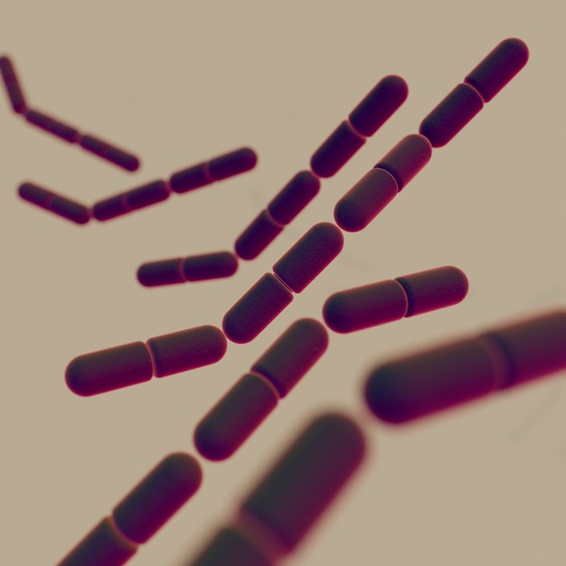 Foto gratuita representación 3d de patógenos microscópicos