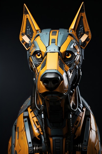 Foto gratuita representación 3d de perro robótico