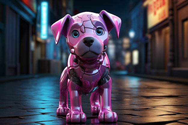 Representación 3D de perro robótico