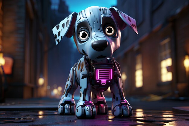 Representación 3D de perro robótico