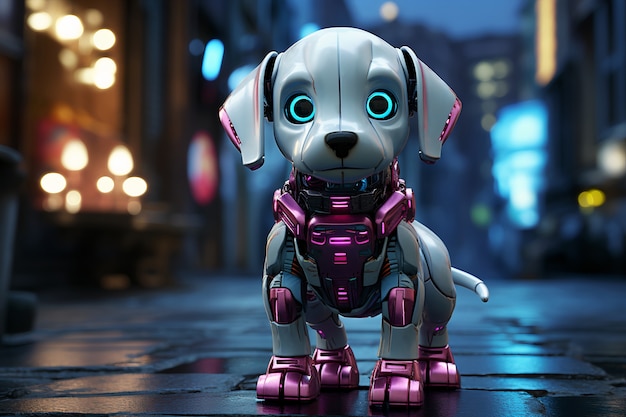 Representación 3D de perro robótico