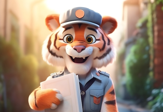 Representación 3D del personaje del tigre.