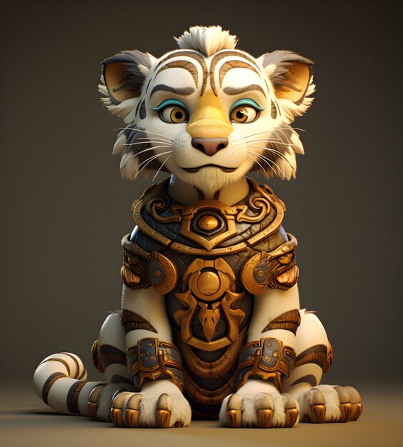 Representación 3D del personaje del tigre.