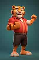 Foto gratuita representación 3d del personaje del tigre.