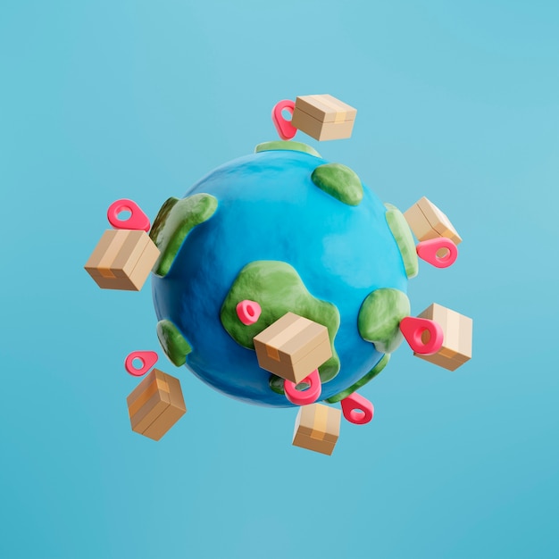 representación 3d de reventa y mercado