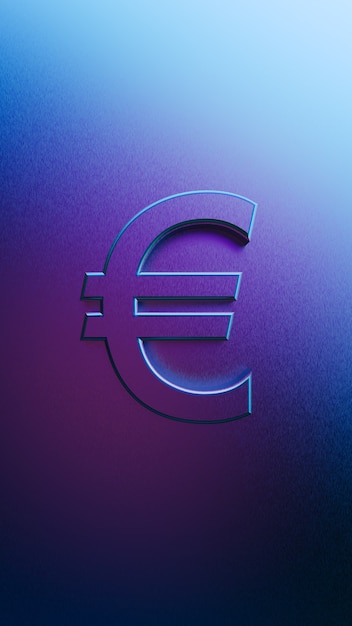 Representación 3D del símbolo del euro