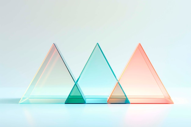 Representación 3D de triángulo transparente