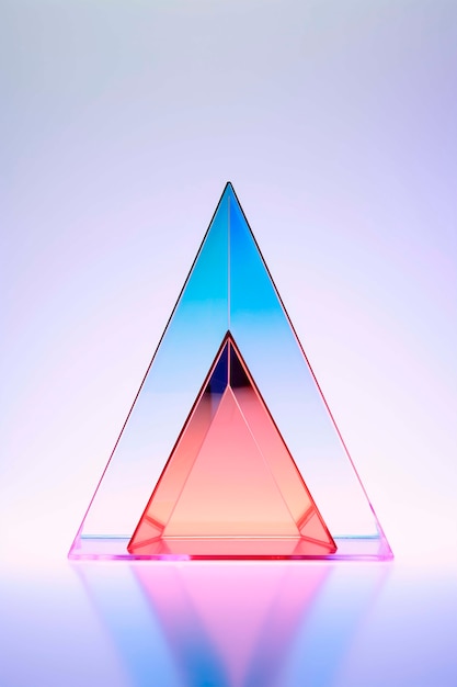 Representación 3D de triángulo transparente