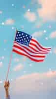Foto gratuita representación de la bandera estadounidense para la celebración del día nacional de la lealtad