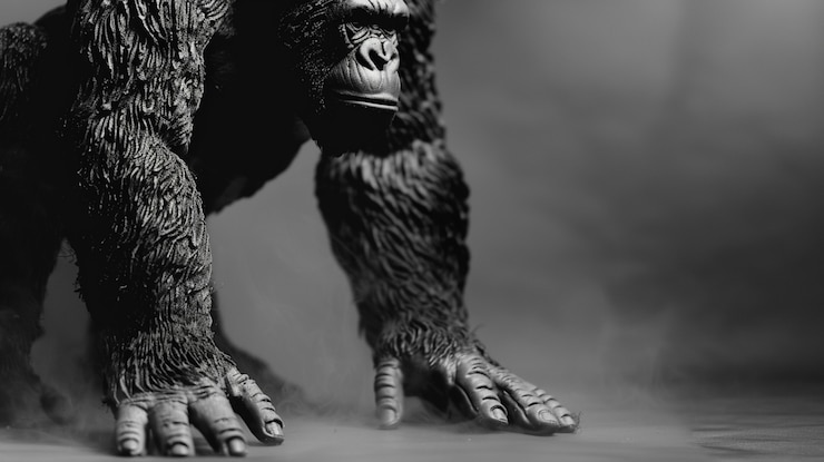 Foto gratuito representación en blanco y negro de la bestia peluda sasquatch