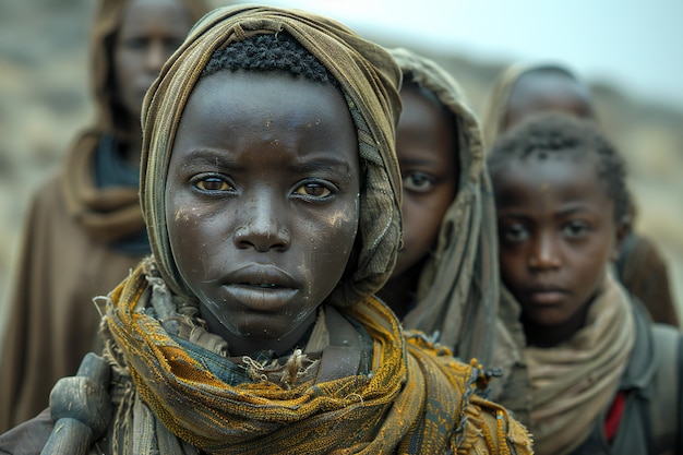 Foto gratuita representación cinematográfica que muestra la gran migración