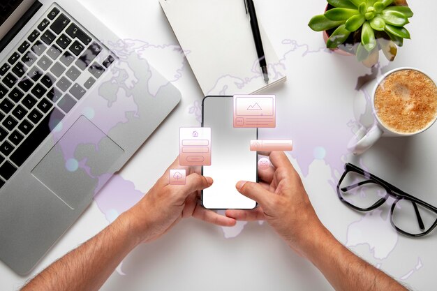 Representación de la experiencia del usuario y el diseño de la interfaz en el teléfono inteligente