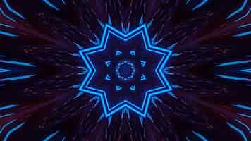 Foto gratuita representación de fondo futurista abstracto con brillantes luces de neón azul