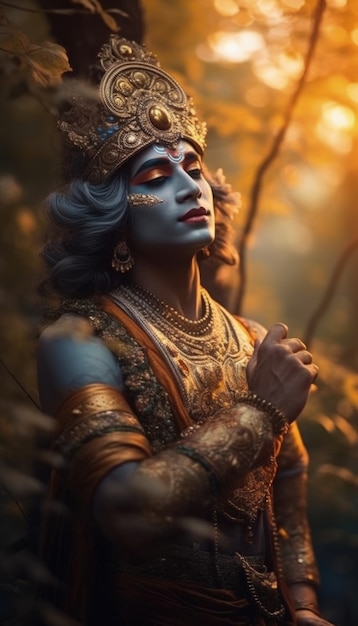 Foto gratuita representación fotorrealista de la deidad krishna