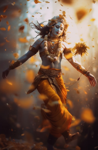 Representación fotorrealista de la deidad Krishna