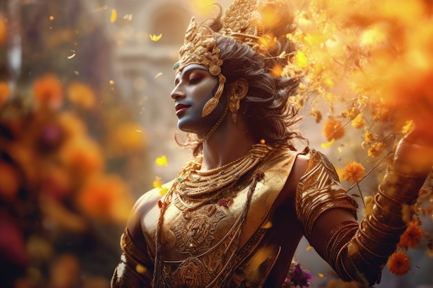 Foto gratuita representación fotorrealista de la deidad krishna