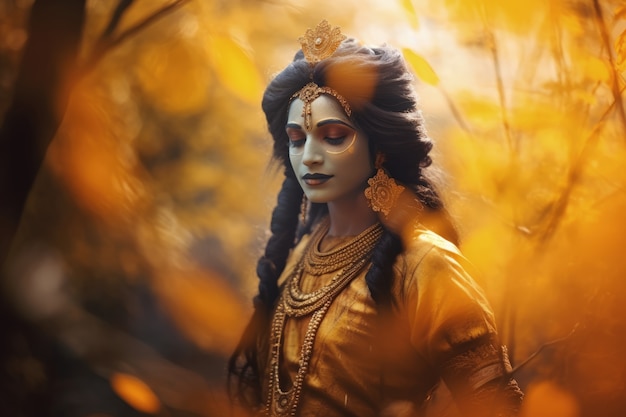 Representación fotorrealista de la deidad Krishna