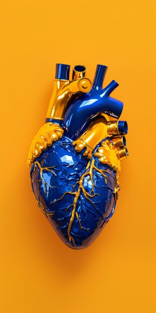 Representación futurista del corazón humano robótico