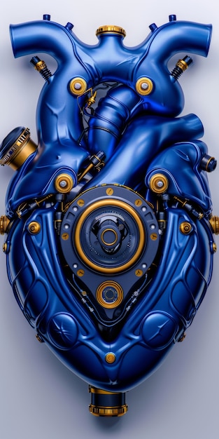 Representación futurista del corazón humano robótico