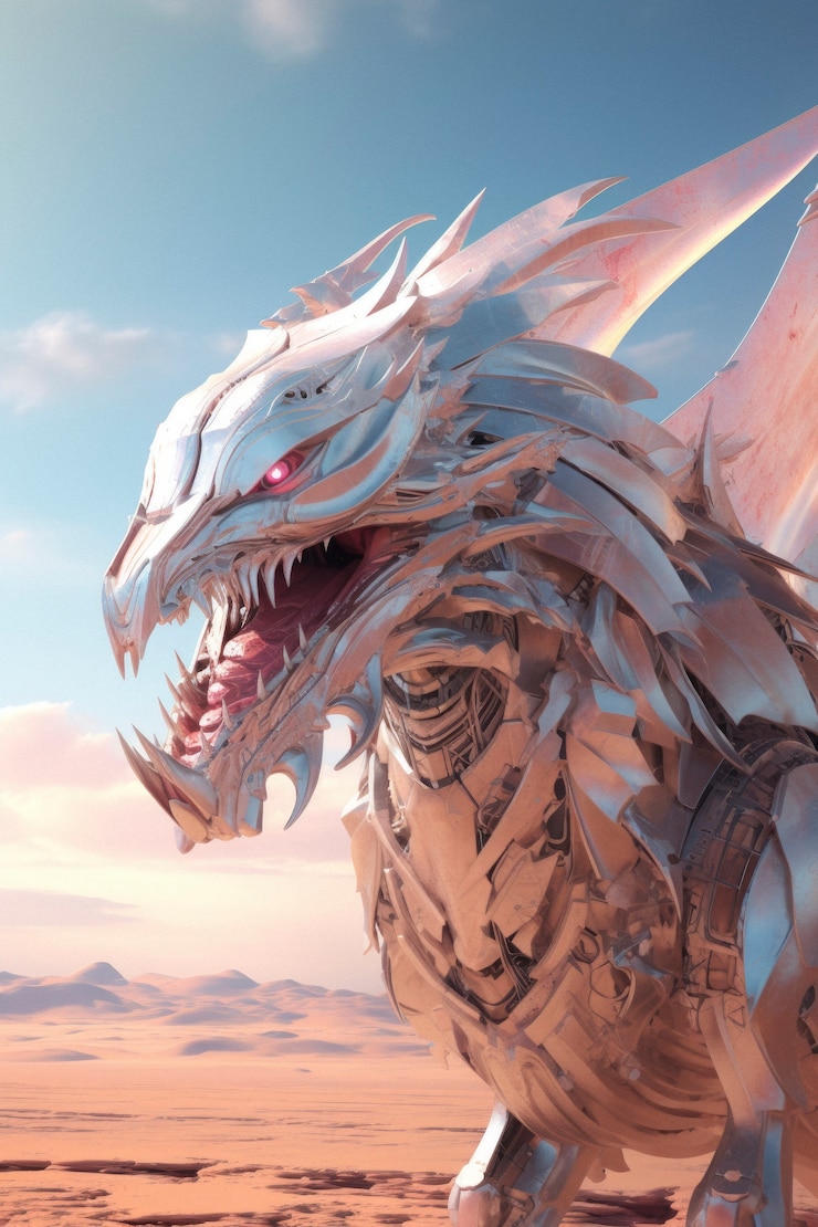 Foto gratuito representación futurista de la criatura del dragón