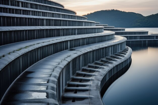 Representación futurista de la estructura del agua