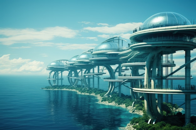 Foto gratuita representación futurista de la estructura del agua