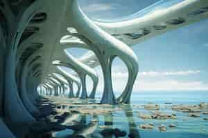 Foto gratuita representación futurista de la estructura del agua