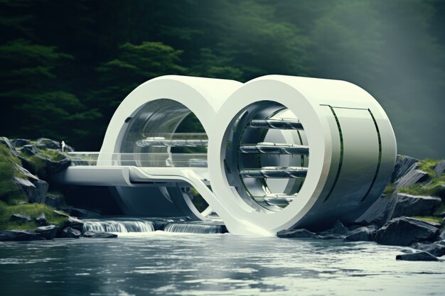Representación futurista de la estructura del agua