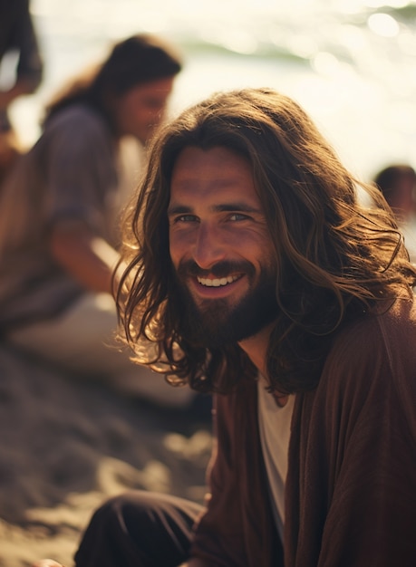 Foto gratuita representación de jesús de la religión cristiana en los tiempos modernos