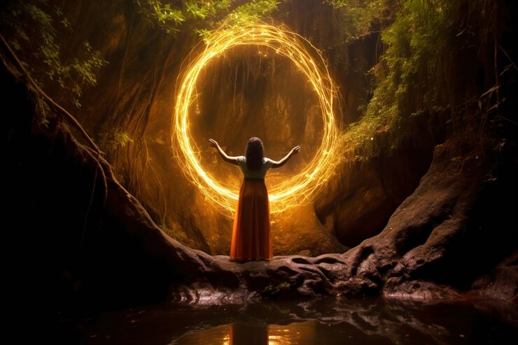 Foto gratuito representación de un mago controlando la magia.