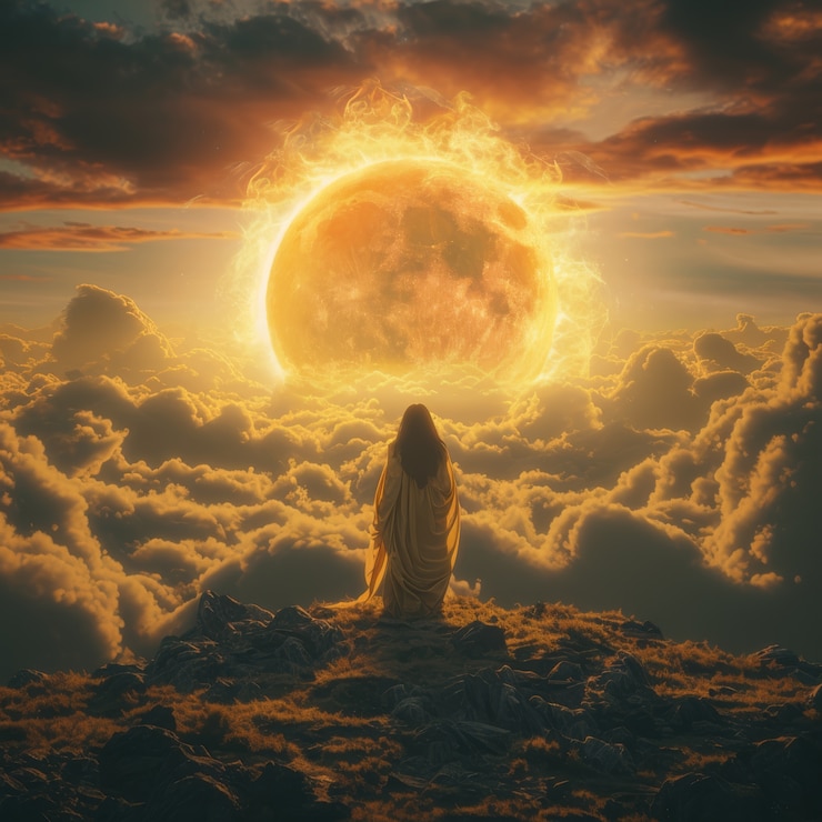 Foto gratuito representación radiante de la diosa del sol femenina empoderada