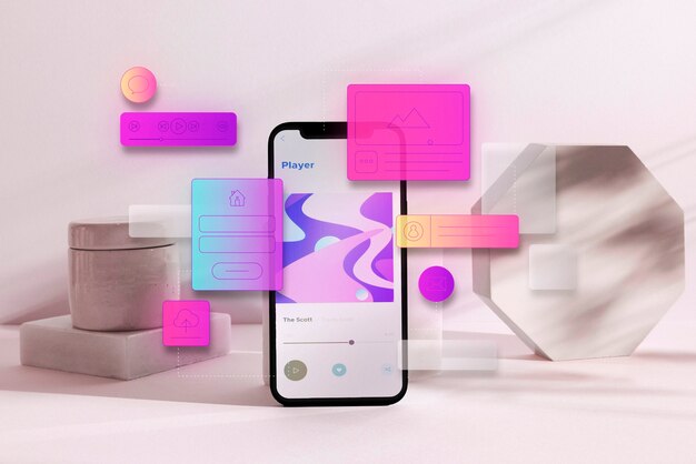 Representaciones de Ui y ux con el teléfono inteligente