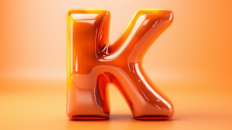 Photo Gratis representasi 3d dari huruf k